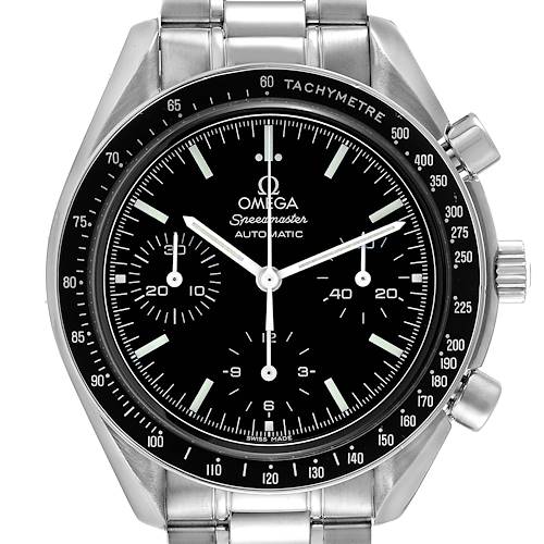 Photo of Omega Speedmaster Reduced Chronograph Steel Mens Watch 3539.50.00 Box Card