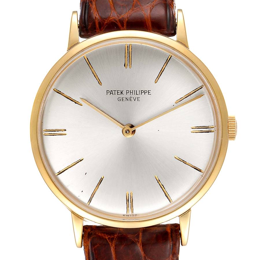 Patek Philippe Calatrava Yellow Gold Vintage Mens Watch 3468 SwissWatchExpo