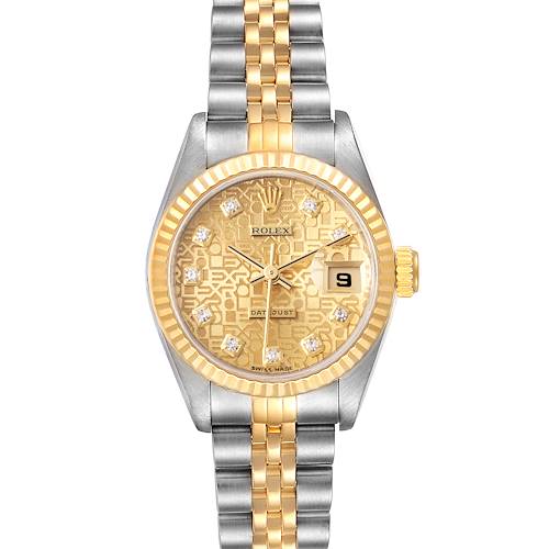 Photo of Rolex Datejust Steel Yellow Gold anniversary Diamond Dial Watch 69173
