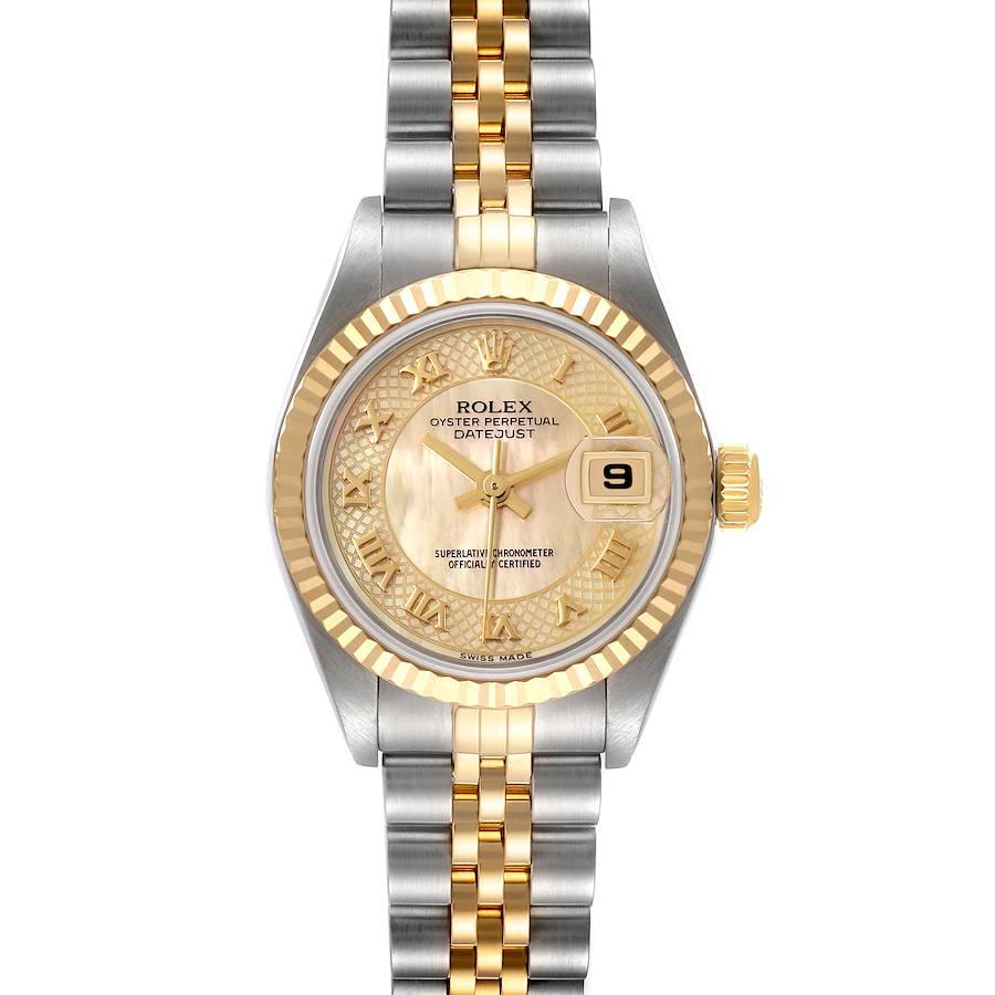 Rolex Datejust Steel Yellow Gold Decorated MOP Dial Watch 79173 Box Papers SwissWatchExpo