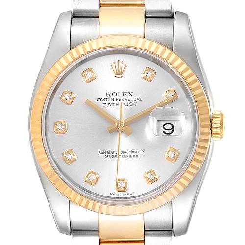 Photo of Rolex Datejust Steel Yellow Gold Silver Diamond Dial Mens Watch 116233 PARTIAL PAYMENT