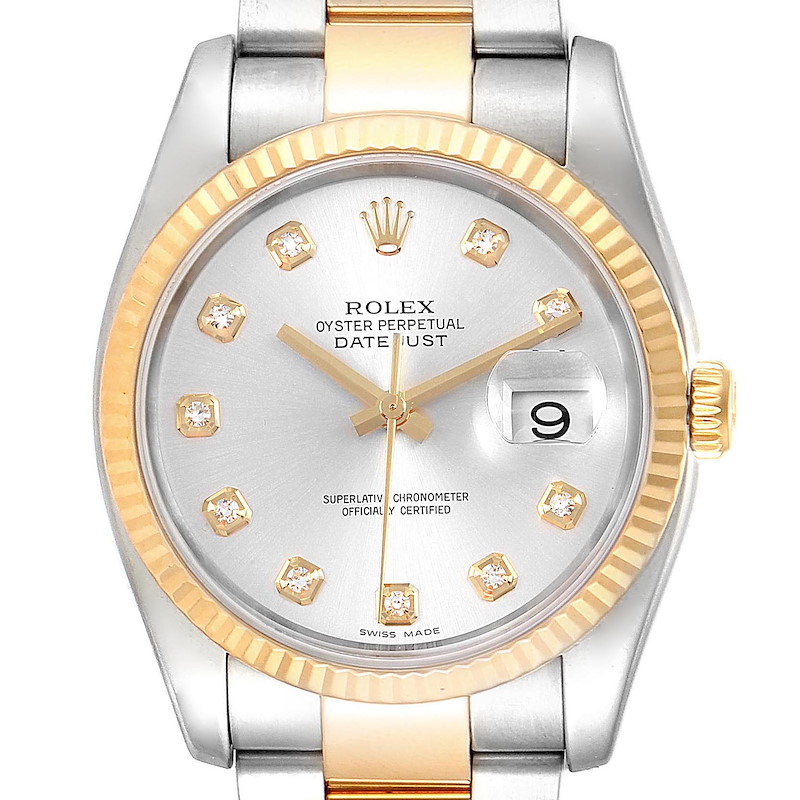 Rolex Datejust Steel Yellow Gold Silver Diamond Dial Mens Watch 116233 PARTIAL PAYMENT SwissWatchExpo