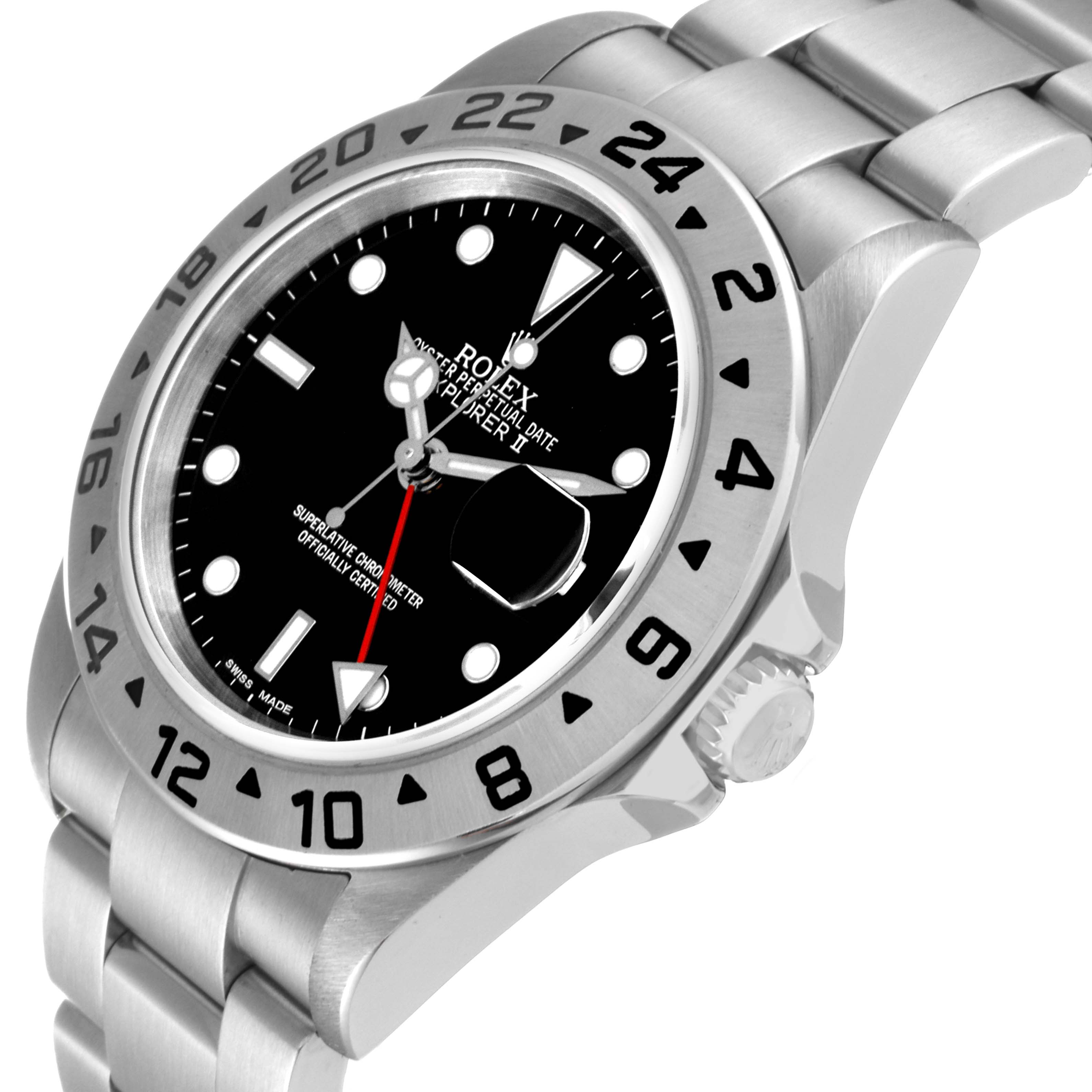 The Rolex Explorer 16570 Men
s Stainless Steel Black Dial 16570 Men
s Stainless Steel Black Dial watch is shown at a diagonal angle, highlighting the face, bezel, and part of the metal bracelet.