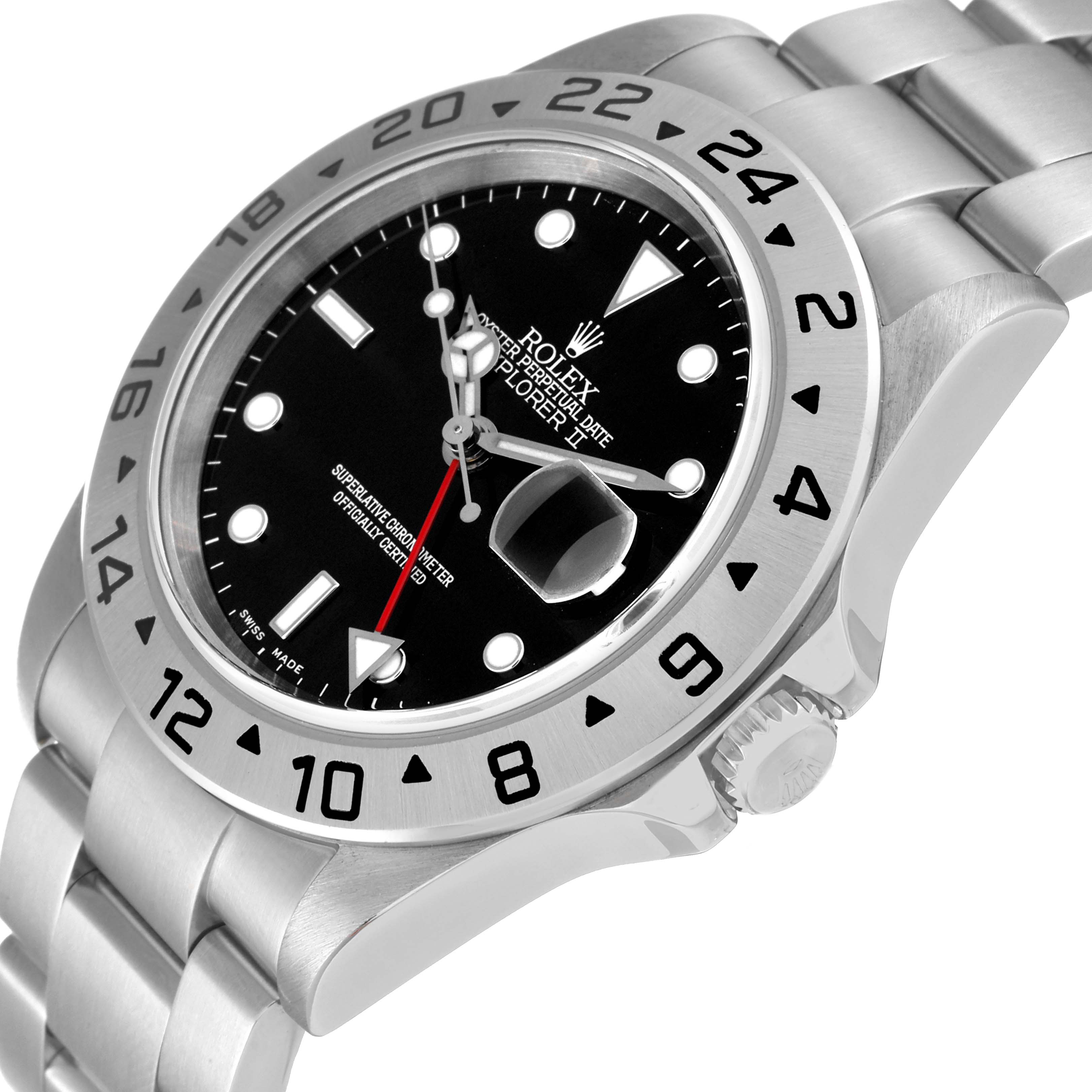 This image shows a close-up angled view of the Rolex Explorer 16570 Men's Stainless Steel Black Dial 16570 Men's Stainless Steel Black Dial watch, focusing on the dial, bezel, and part of the bracelet.