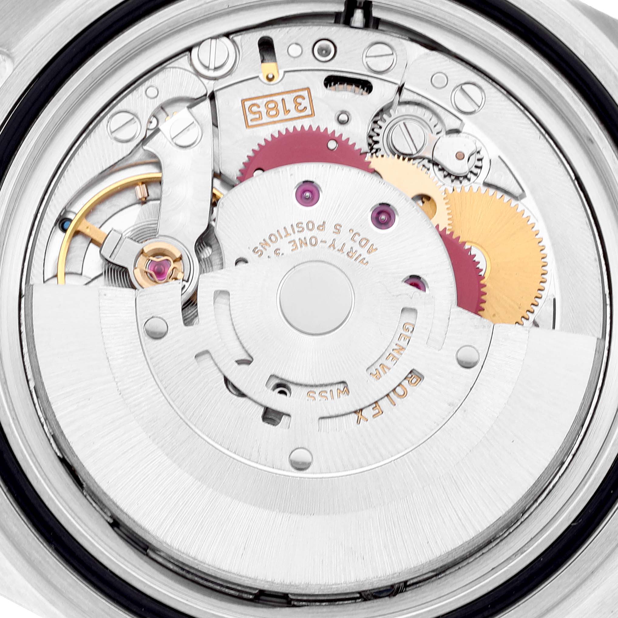 This image shows the intricate movement mechanism of a Rolex Explorer 16570 Men's Stainless Steel Black Dial 16570 Men's Stainless Steel Black Dial watch, viewed from the back.