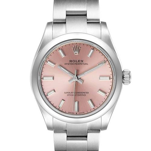 Photo of Rolex Midsize 31mm Pink Dial Automatic Steel Ladies Watch 277200 Unworn