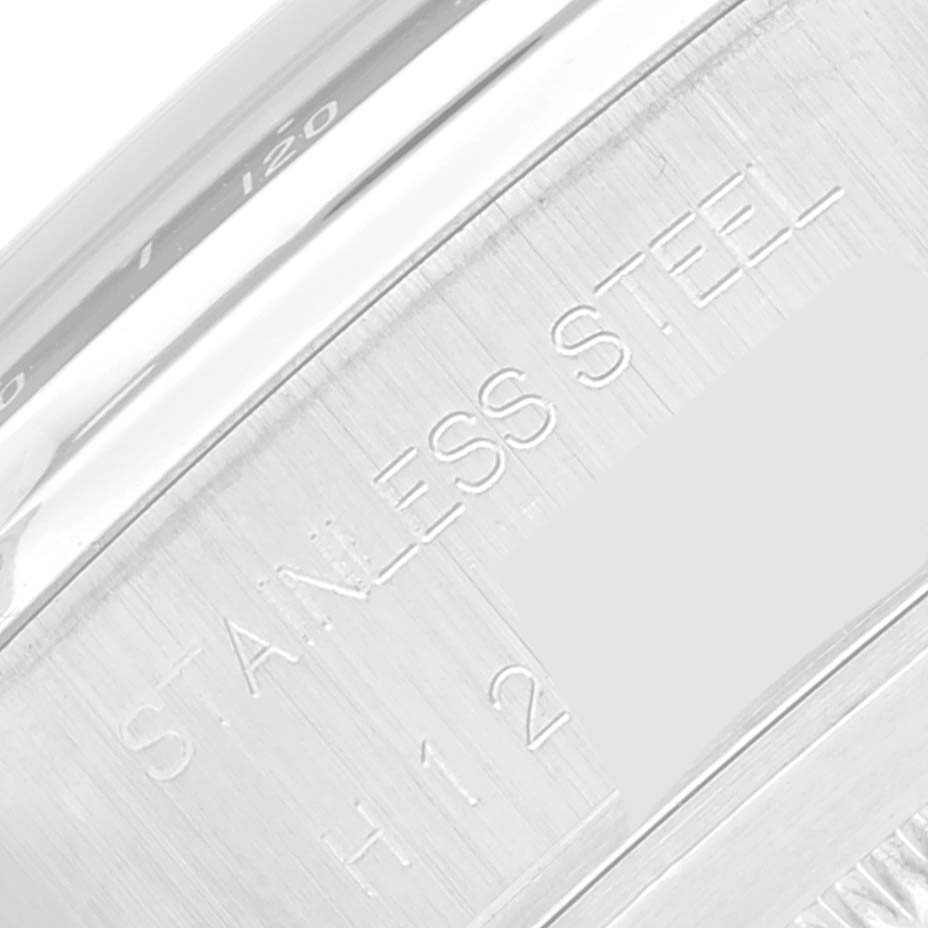 The image shows a close-up of the stainless steel case back of the Tudor Prince model watch.