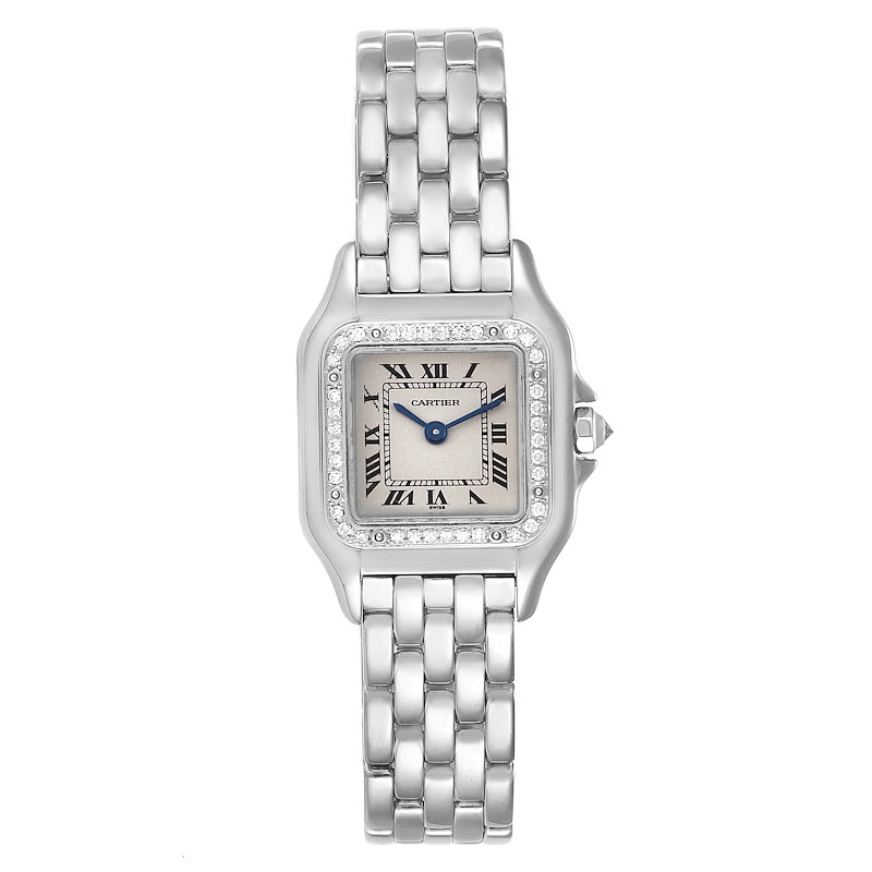 Cartier Panthere Ladies 18k White Gold Diamond Watch WF3091F3