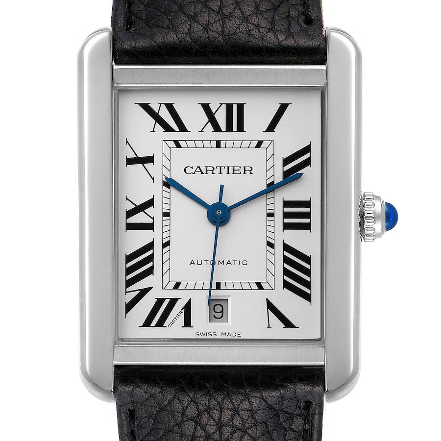 Cartier Tank Solo XL Automatic Stainless Steel Mens Watch WSTA0029 SwissWatchExpo
