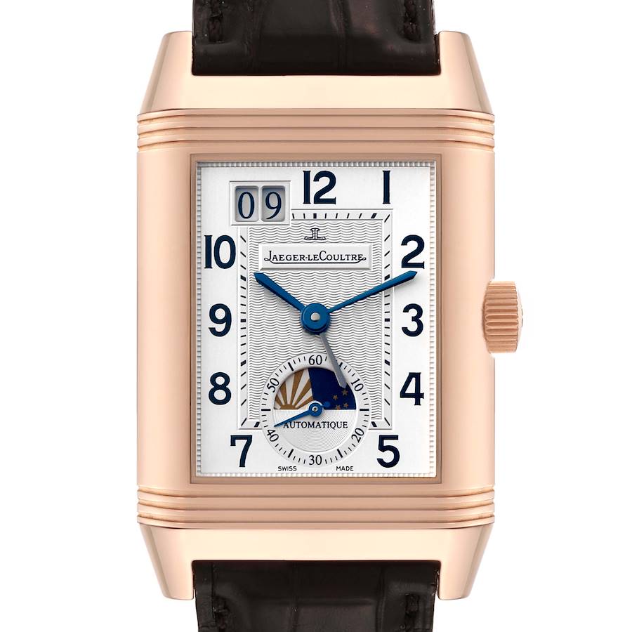 Jaeger LeCoultre Grande Reverso Sun Moon Rose Gold Mens Watch 240.272 Q3032420 SwissWatchExpo