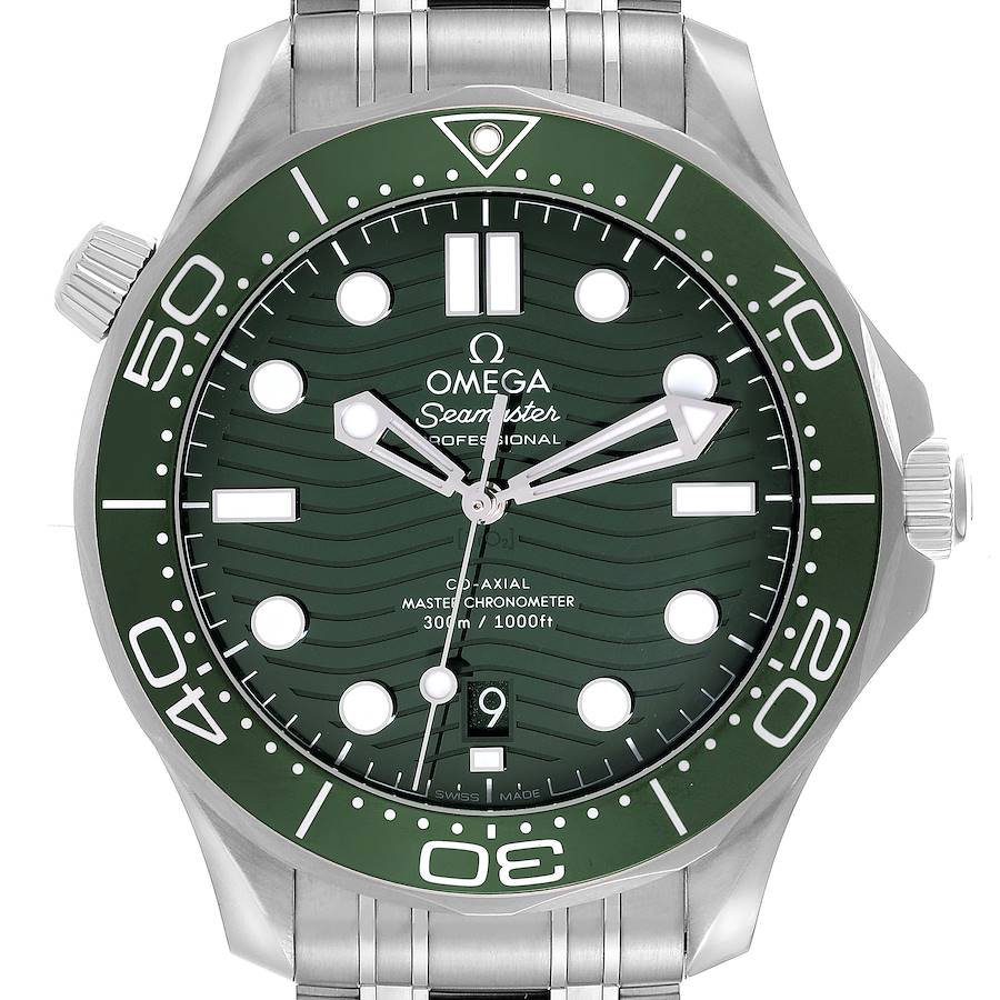 Omega Seamaster Diver Green Dial Steel Mens Watch 210.30.42.20.10.001 Box Card SwissWatchExpo