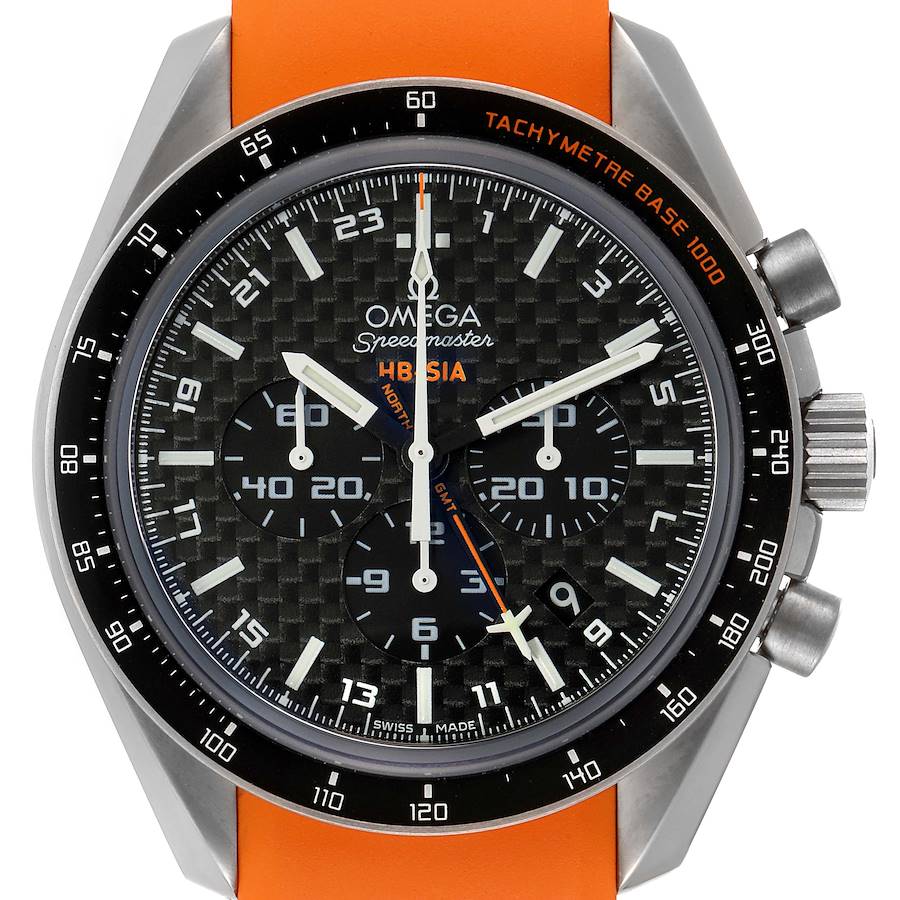 Omega Speedmaster HB-SIA GMT Titanium Watch 321.92.44.52.01.003 Box Card SwissWatchExpo