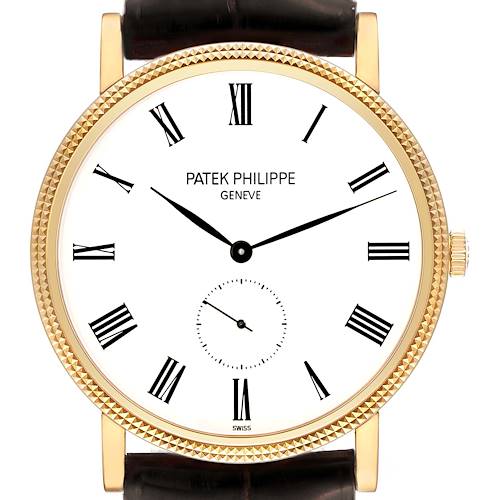 Photo of Patek Philippe Calatrava Yellow Gold White Dial Mens Watch 5119 Papers