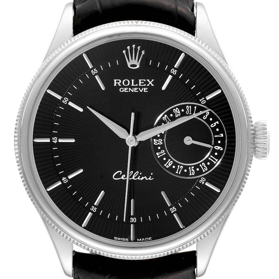 Rolex Cellini Date White Gold Automatic Mens Watch 50519 Box Card SwissWatchExpo