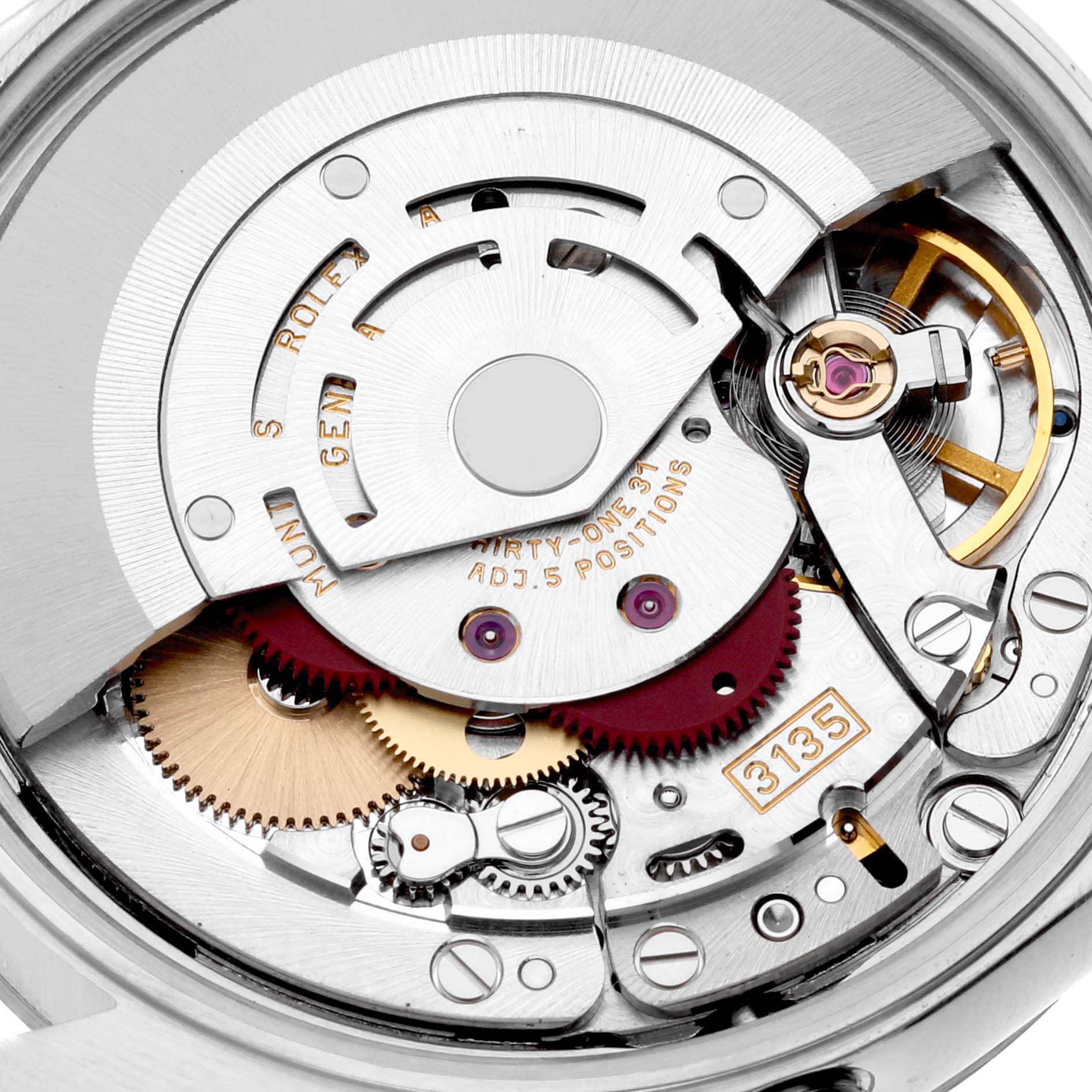 This image shows a close-up view of the internal movement parts of a Rolex Date 15200 Men
s Stainless Steel Silver Dial 15200 Men
s Stainless Steel Silver Dial model watch.