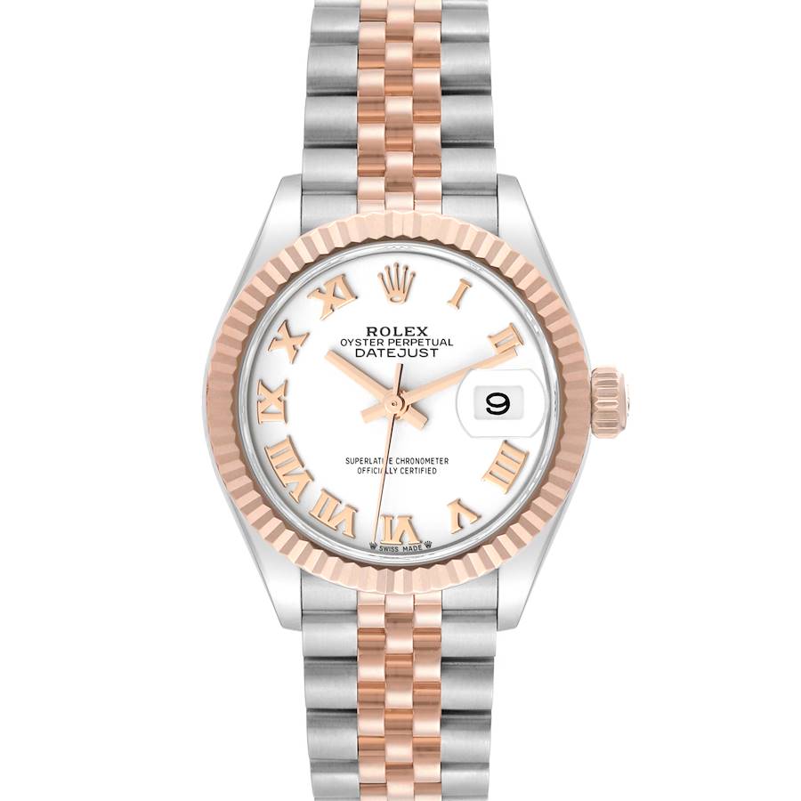 Rolex Datejust 28 Everose Rolesor White Dial Ladies Watch 279171 SwissWatchExpo