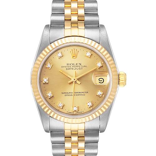 Photo of Rolex Datejust Midsize 31mm Steel Yellow Gold Diamond Ladies Watch 68273
