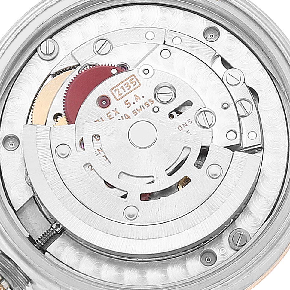 This image shows the internal movement mechanism of the Rolex Mid-Size 68273 Women
s Steel and Gold (two tone) Silver Dial 68273 Women
s Steel and Gold (two tone) Silver Dial model.
