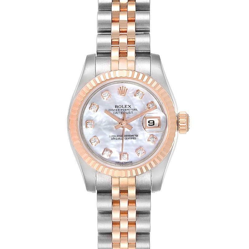 Rolex Datejust Steel EveRose Gold MOP Diamond Ladies Watch 179171 SwissWatchExpo
