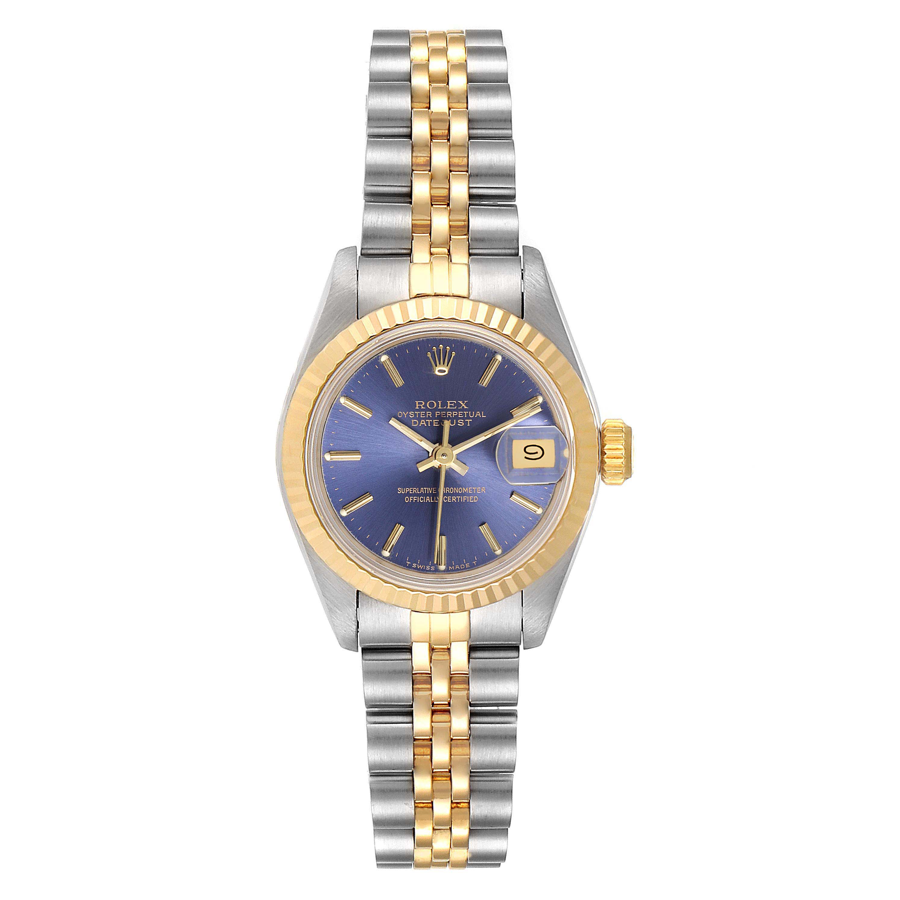 Rolex Datejust Steel Yellow Gold Blue Dial Ladies Watch 69173 ...