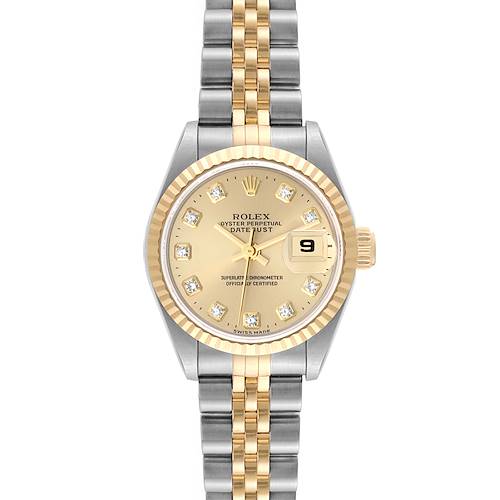 Photo of Rolex Datejust Steel Yellow Gold Diamond Ladies Watch 69173 Box Papers