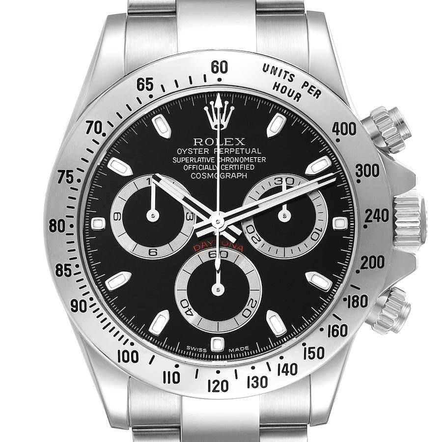 Rolex Daytona Chronograph Black Dial Steel Mens Watch 116520 SwissWatchExpo