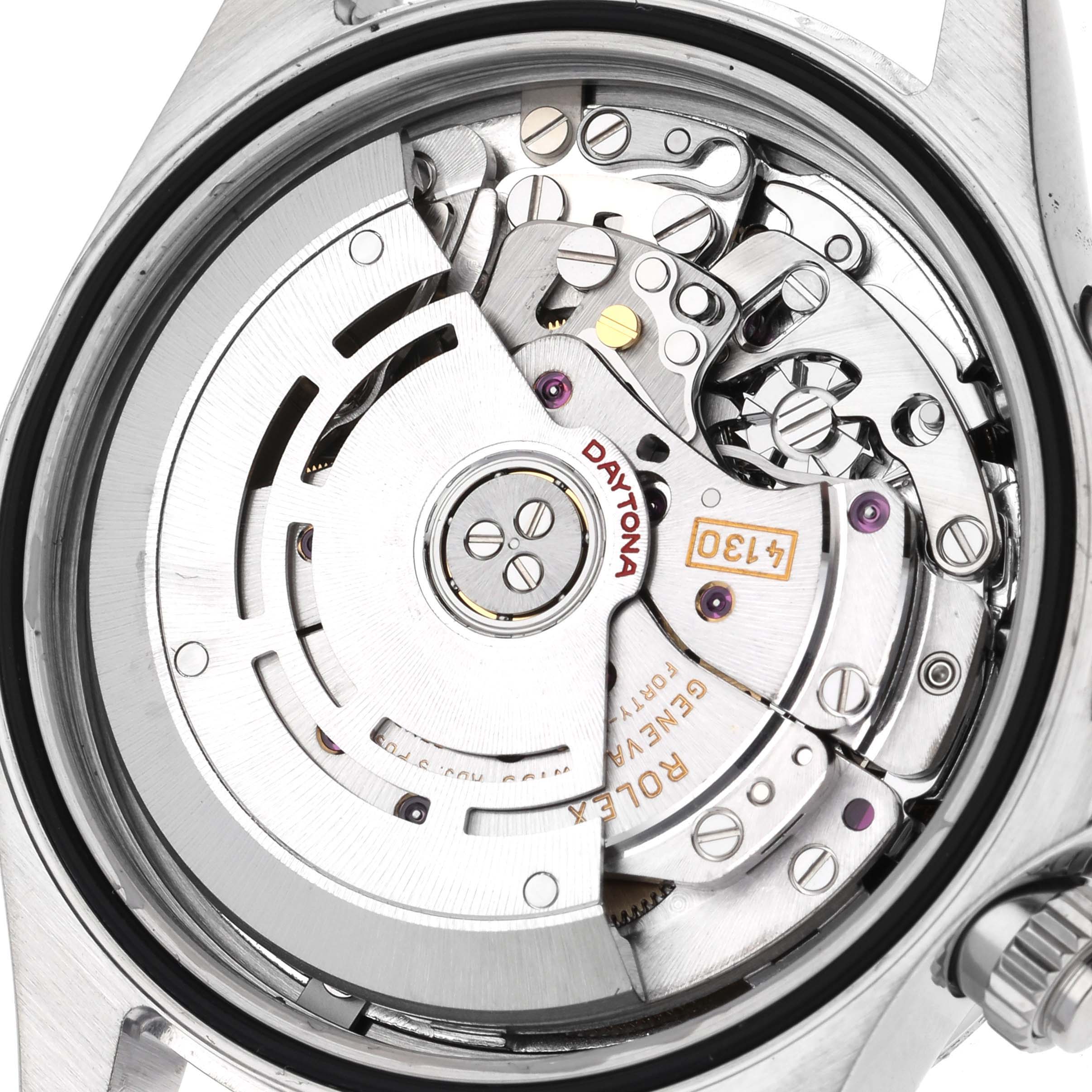 This image shows the internal automatic movement mechanism of a Rolex Daytona 116520 Men's Stainless Steel Black Dial 116520 Men's Stainless Steel Black Dial watch from the back angle.