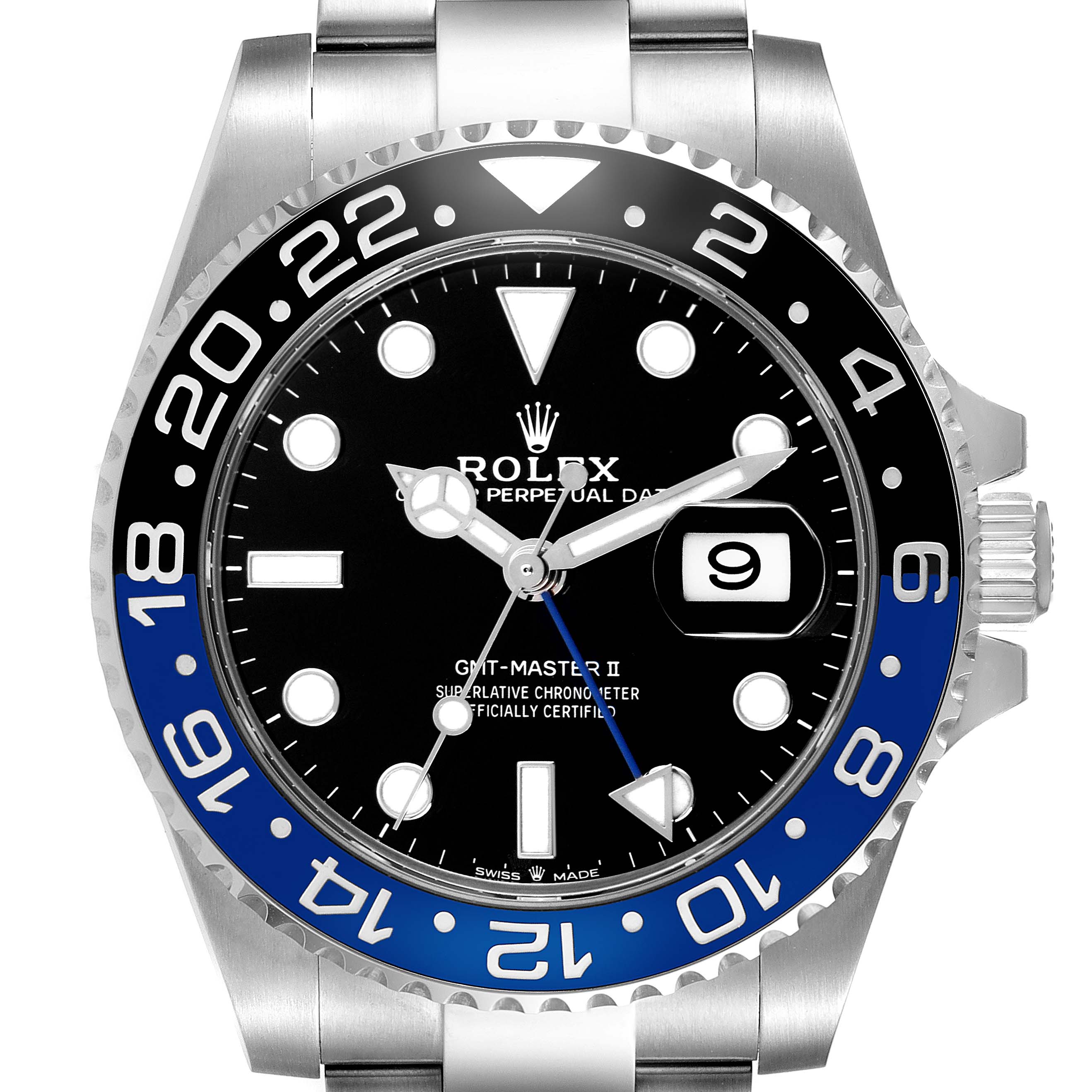 The Rolex GMT-Master 126710 Men
s Stainless Steel Black Dial 126710 Men
s Stainless Steel Black Dial watch is displayed from the front, showing the bezel, crown, dial, and bracelet.