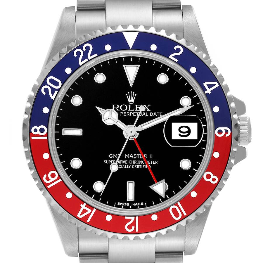 Rolex GMT Master II Blue Red Pepsi Error Dial Mens Watch 16710 Box Papers SwissWatchExpo