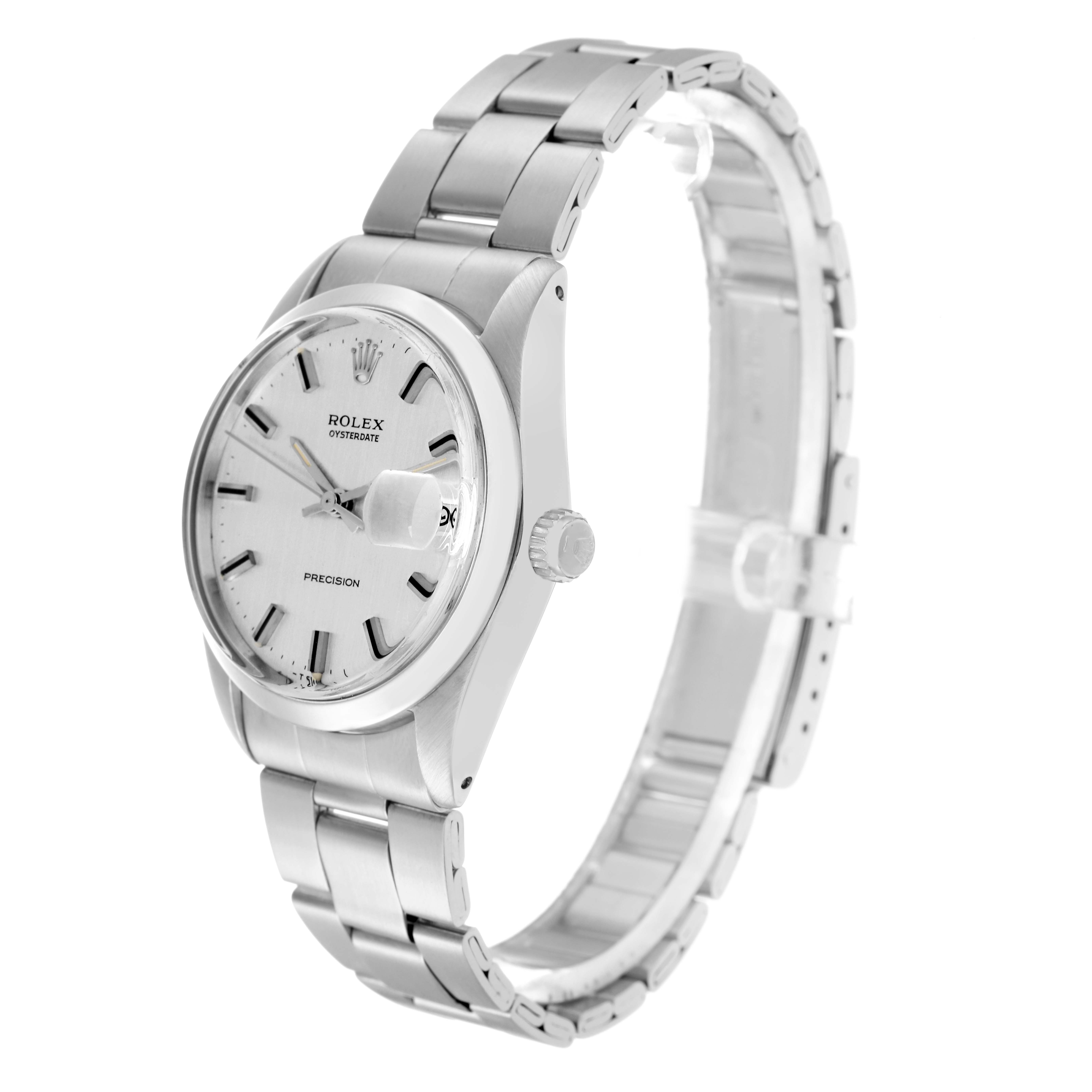 The Rolex Vintage Collection Men
s Stainless Steel Silver Dial Men
s Stainless Steel Silver Dial watch is shown at a slight angle, highlighting the face, bezel, and part of the bracelet.