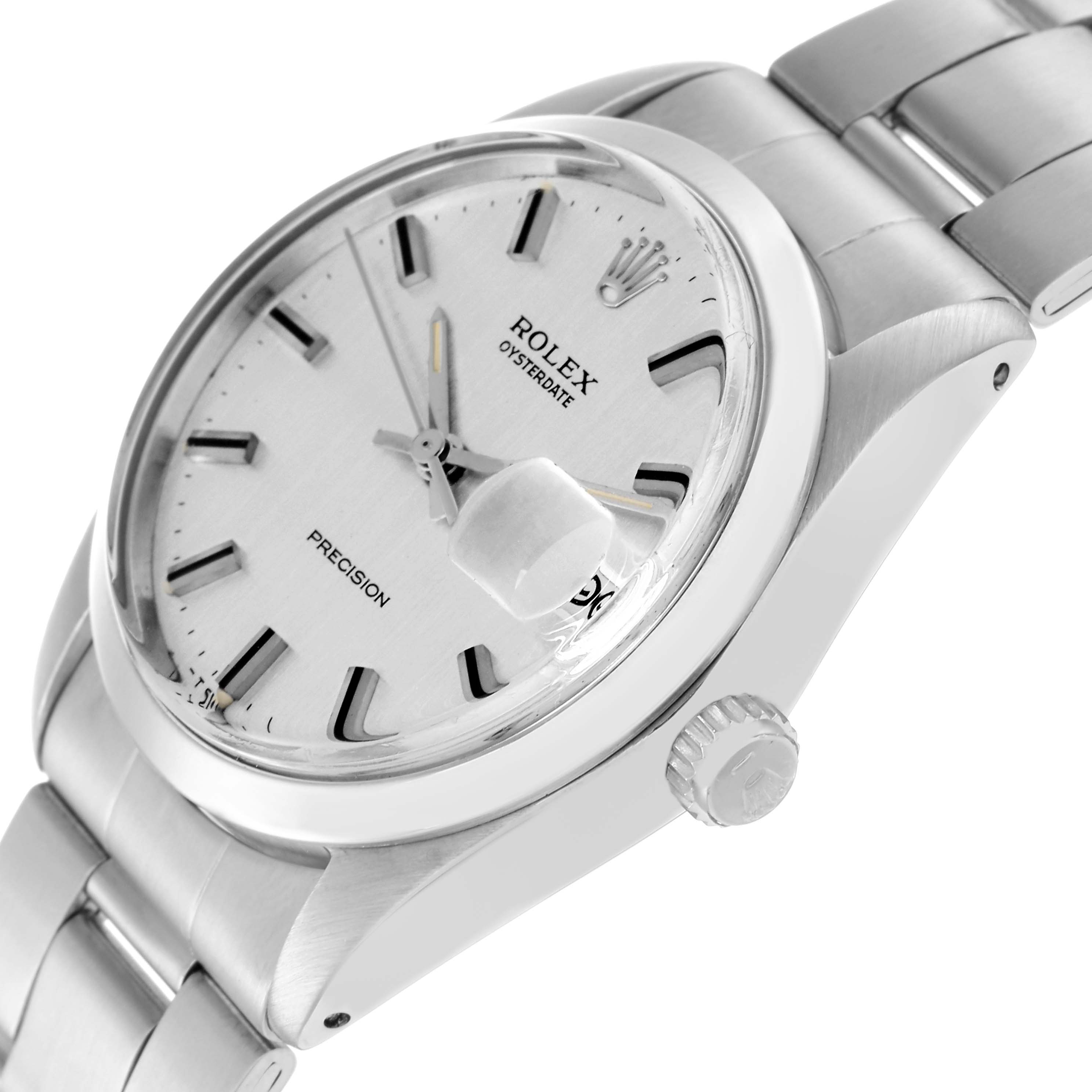 The Rolex Vintage Collection Men
s Stainless Steel Silver Dial Men
s Stainless Steel Silver Dial model is shown at a three-quarter angle, highlighting the face, crown, and bracelet.