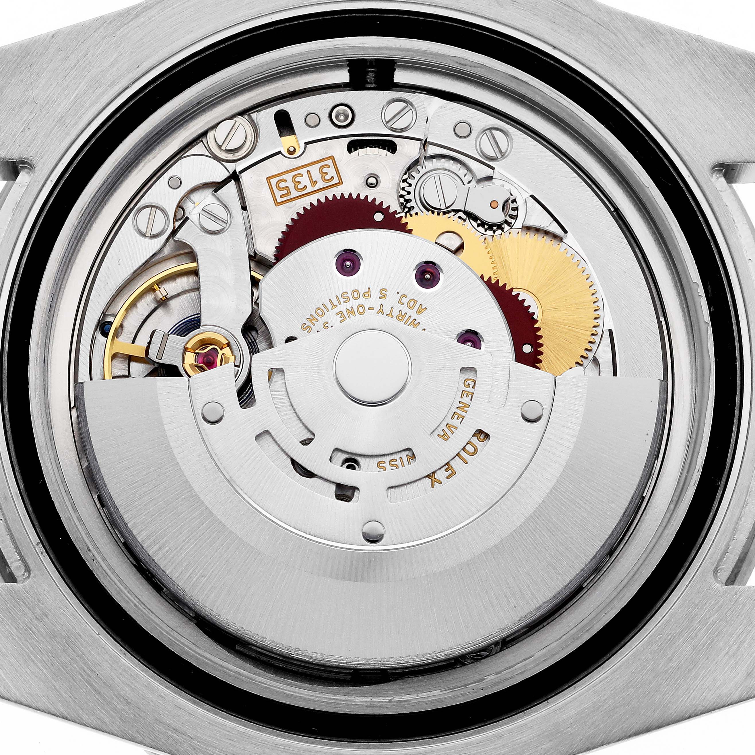 This is a close-up view of the Rolex Submariner 116610 Men
s Stainless Steel Black Dial 116610 Men
s Stainless Steel Black Dial
s internal movement mechanism.