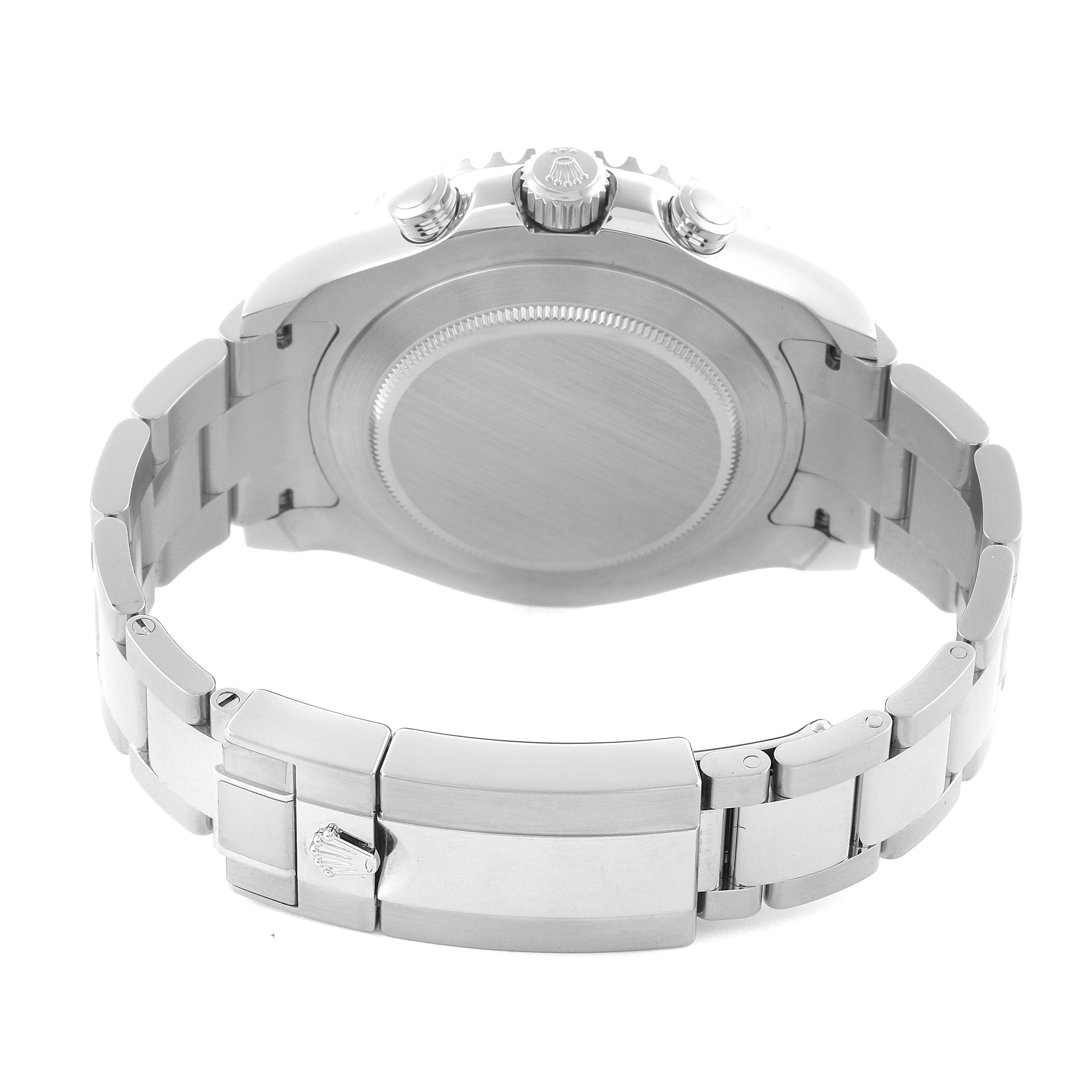 The image shows the back view of a Rolex Yacht-Master 116680 Men's Stainless Steel White Dial, highlighting the case back, bracelet, and clasp.