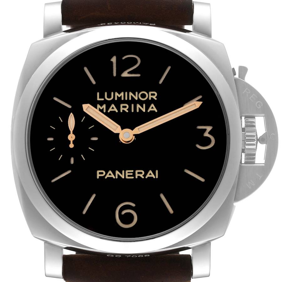 Panerai Luminor Marina 3 Days Power Reserve Steel Mens Watch PAM00422 Box Card