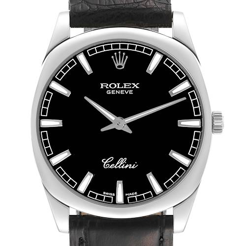 Photo of Rolex Cellini Danaos 18k White Gold Black Dial Mens Watch 4243