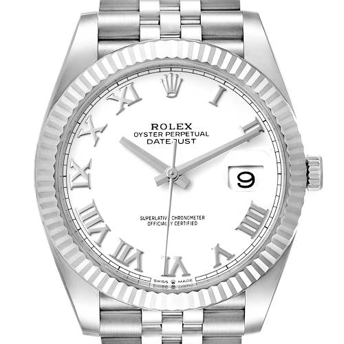 Photo of Rolex Datejust 41 Steel White Gold White Dial Mens Watch 126334 Unworn
