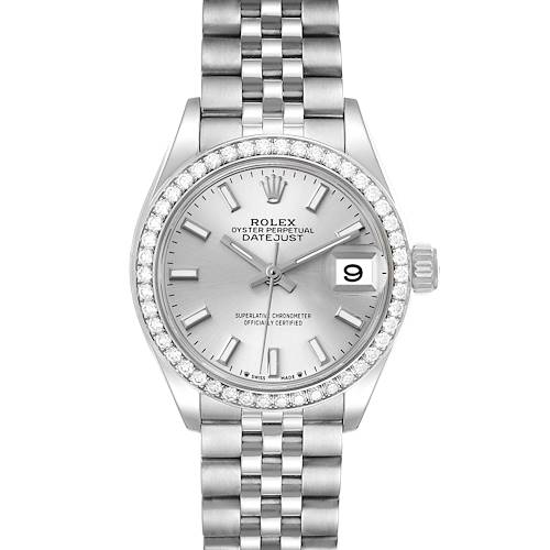 Photo of Rolex Datejust Steel White Gold Silver Dial Diamond Ladies Watch 279384 Box Card