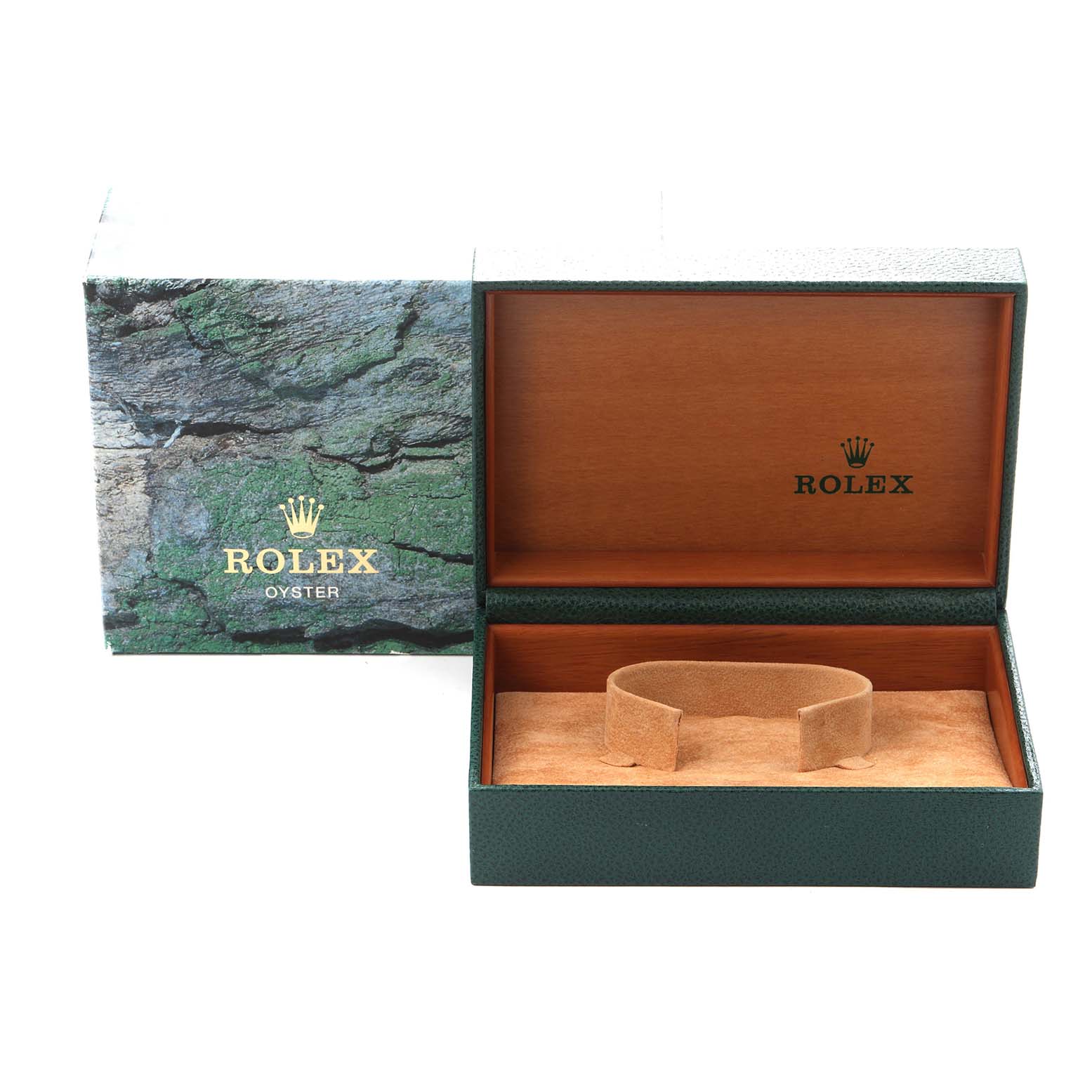 The image shows the open box and packaging for a Rolex Yacht-Master 16622 Men
s Stainless Steel Silver Dial 16622 Men
s Stainless Steel Silver Dial watch, with no watch visible.