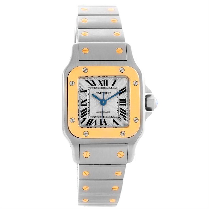 Cartier Santos Small Steel 18K Yellow Gold Date Watch W20057C4