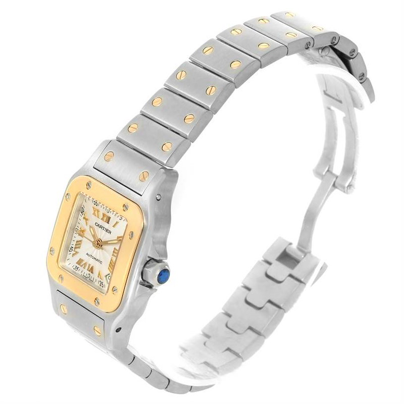Cartier Santos Small Steel 18K Yellow Gold Automatic Watch W20057C4 SwissWatchExpo