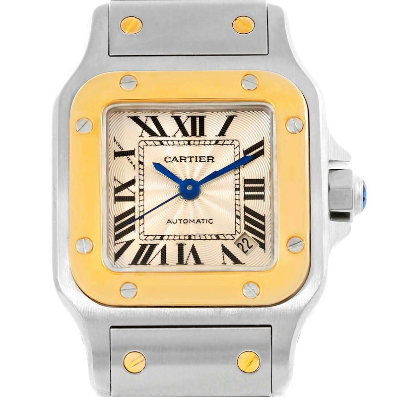 Cartier Santos Small Steel 18K Yellow Gold Ladies Watch W20057C4 SwissWatchExpo