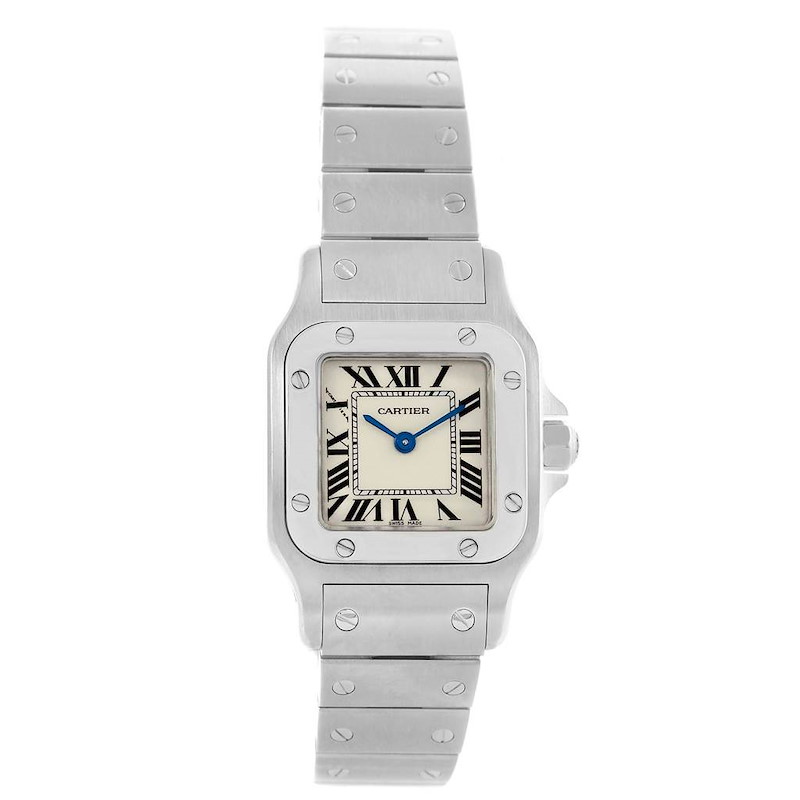 Cartier Santos Galbee Small Steel Silver Dial Quartz Watch W20056D6 SwissWatchExpo