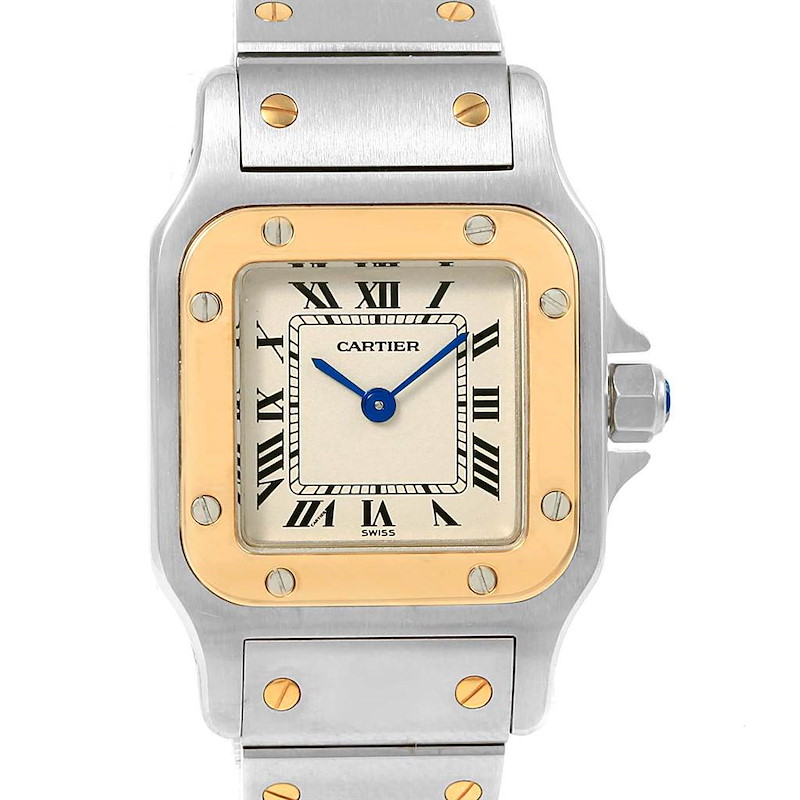 Cartier Santos Galbee Steel 18K Yellow Gold Ladies Watch 1567 SwissWatchExpo