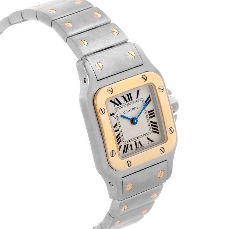 Cartier Santos Galbee Ladies Steel 18K Yellow Gold Watch W20012C4 SwissWatchExpo