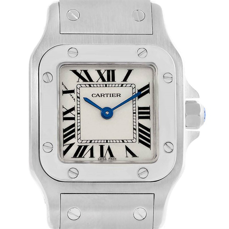 Cartier Santos Galbee Small Steel Silver Dial Quartz Watch W20056D6 SwissWatchExpo