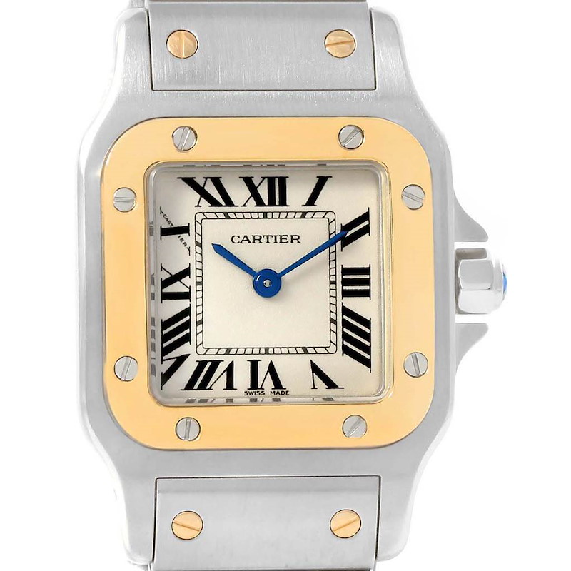 Cartier Santos Galbee Steel Yellow Gold Ladies Watch W20012C4 Box Papers SwissWatchExpo