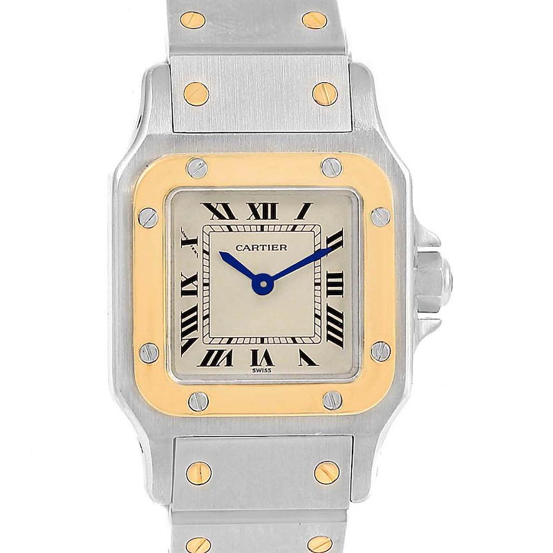 Cartier Santos Galbee Steel Yellow Gold Womens Watch 1057930 SwissWatchExpo