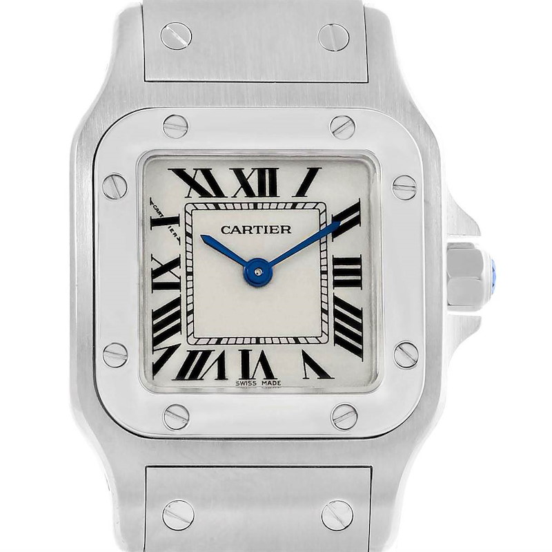 Cartier Santos Galbee Silver Dial Steel Ladies Watch W20056D6 SwissWatchExpo
