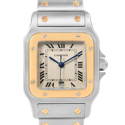 Photo of Cartier Santos Galbee Large Steel Yellow Gold Watch W20011C4 Box