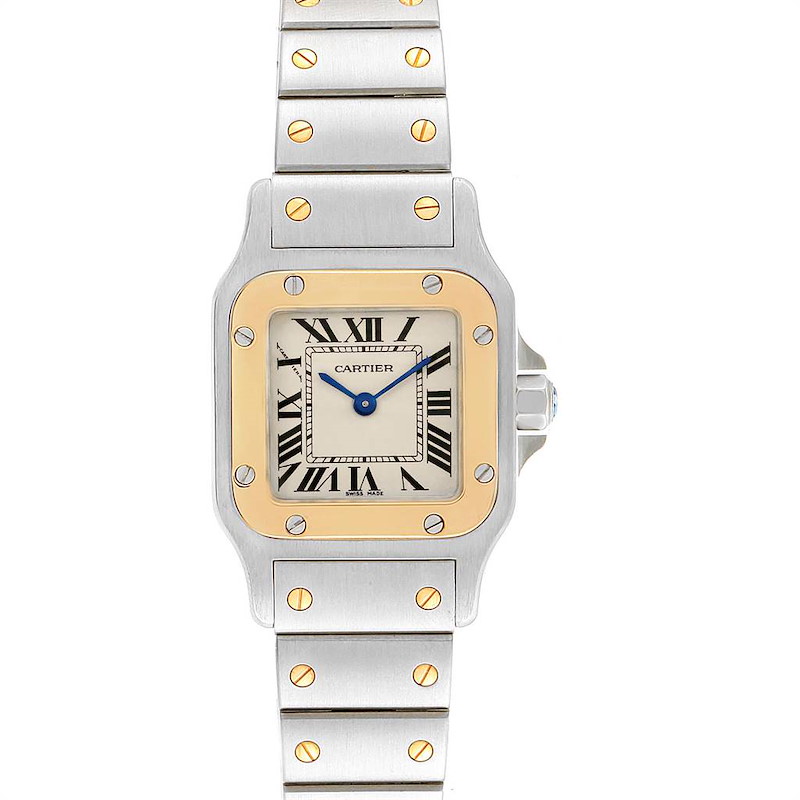 Cartier Santos Galbee Steel Yellow Gold Ladies Watch W20012C4 SwissWatchExpo